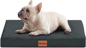 HIMEET- Outdoor Small Dog Bed for Crate 24 Inch Waterproof Washable with Removable Cover and Plastic Liner Soft Orthopedic Small Puppy Crate Liner for Kennel Little Pet Beds for Dogs up to 15lbs(Grey)