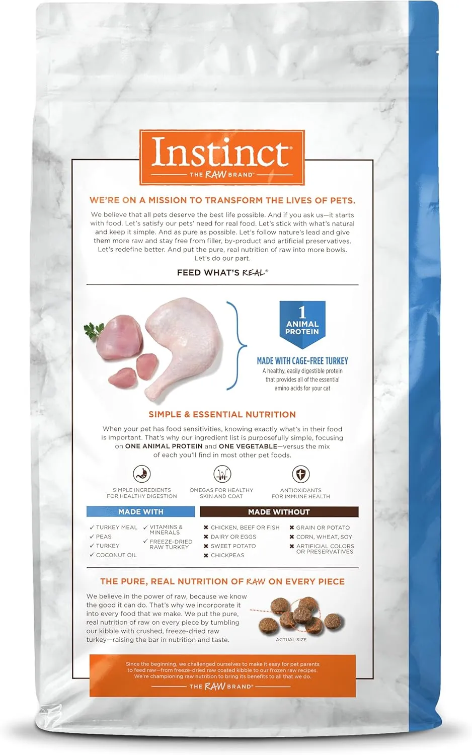 Instinct Limited Ingredient Diet, Natural Dry Cat Food, Grain Free Recipe - Real Turkey, 11 lb. Bag