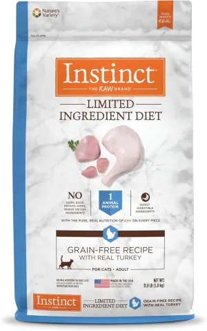Instinct Limited Ingredient Diet, Natural Dry Cat Food, Grain Free Recipe - Real Turkey, 11 lb. Bag