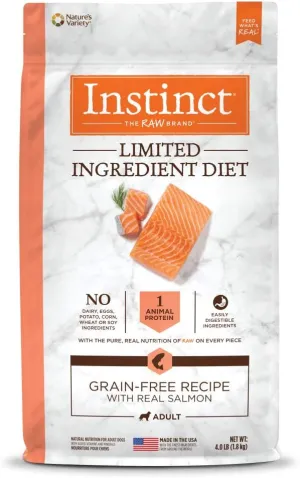 Instinct Limited Ingredient Diet, Natural Dry Dog Food, Grain Free Recipe - Real Salmon, 4 lb. Bag