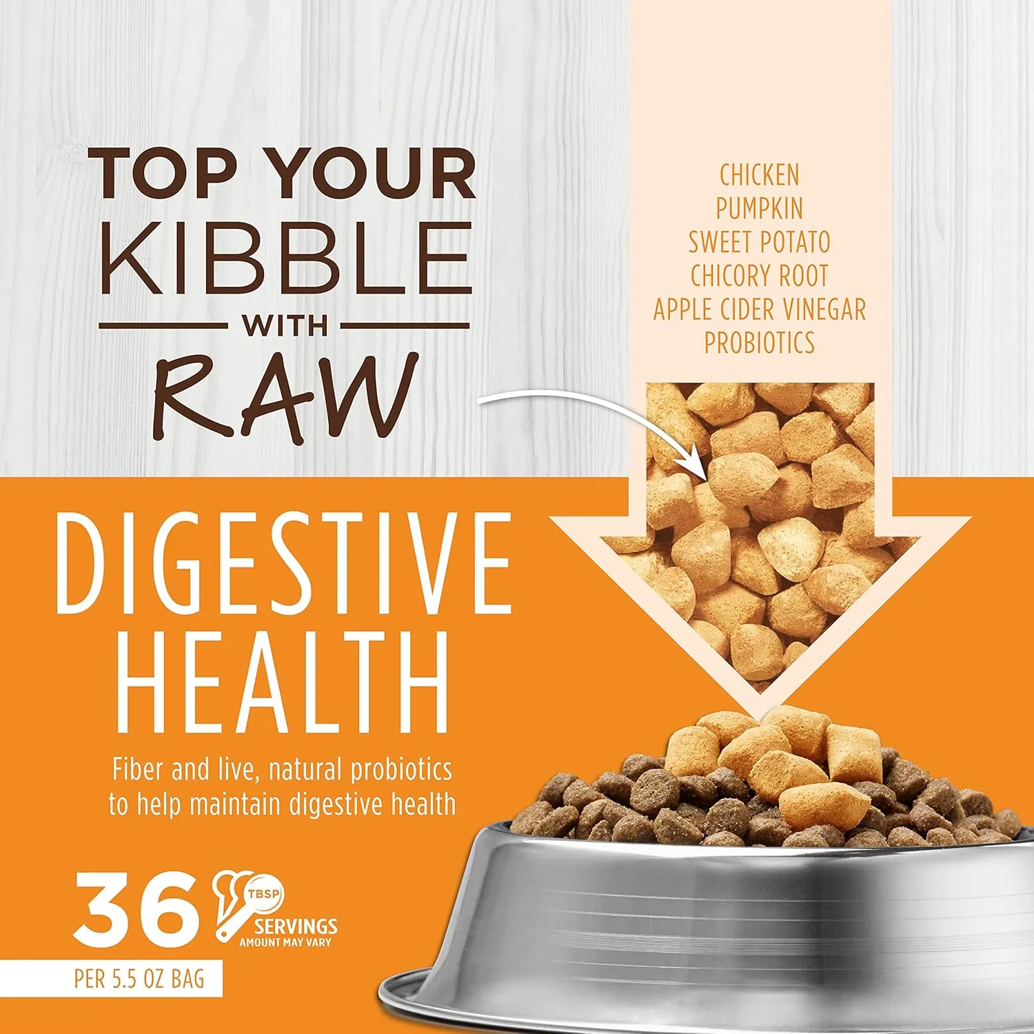 Instinct Raw Boost Mixers, Freeze Dried Cat Food Toppers with Functional Ingredients, Grain Free, Real Chicken - Digestive Health, 5.5 oz Bag