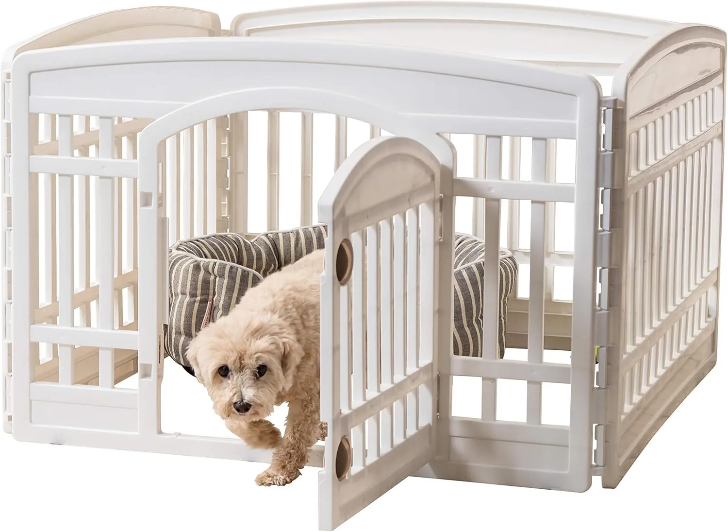IRIS USA 24 4-Panel Playpens for Dog, Puppy, Black and White Set