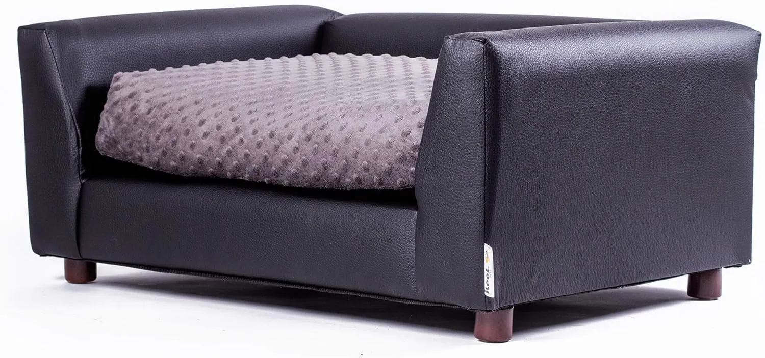 Keet Fluffy Deluxe Pet Bed, Charcoal, Medium, 28.0" L x 20.0" W x 12.0" Th