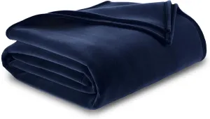 King Throw Blanket | Original Blanket | Snuggle-Ready | Durable Machine Washable Pet Friendly | All-Season Comfort | Layering Bed Sofa Blanket | Blanket for Bed | Cozy Throw Blanket | Navy