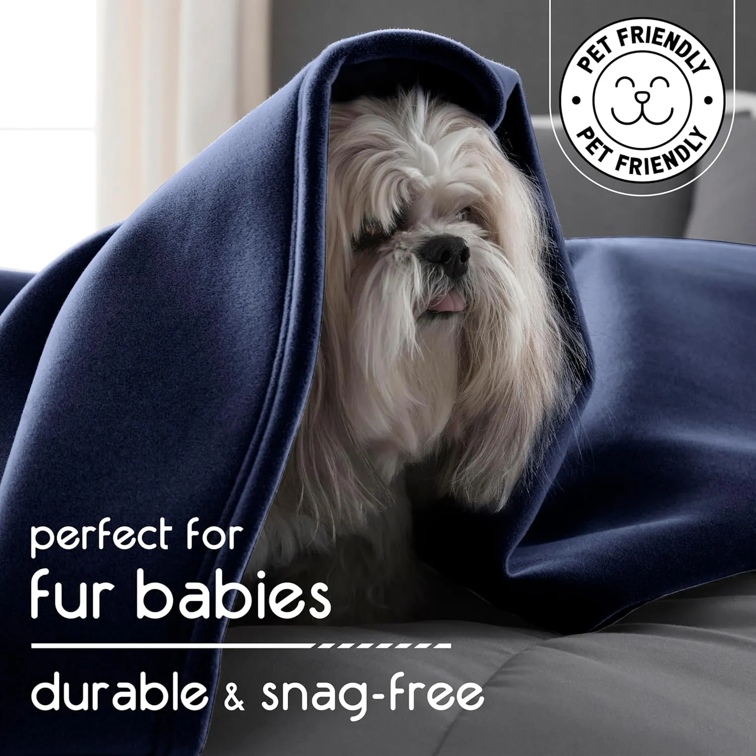 King Throw Blanket | Original Blanket | Snuggle-Ready | Durable Machine Washable Pet Friendly | All-Season Comfort | Layering Bed Sofa Blanket | Blanket for Bed | Cozy Throw Blanket | Navy