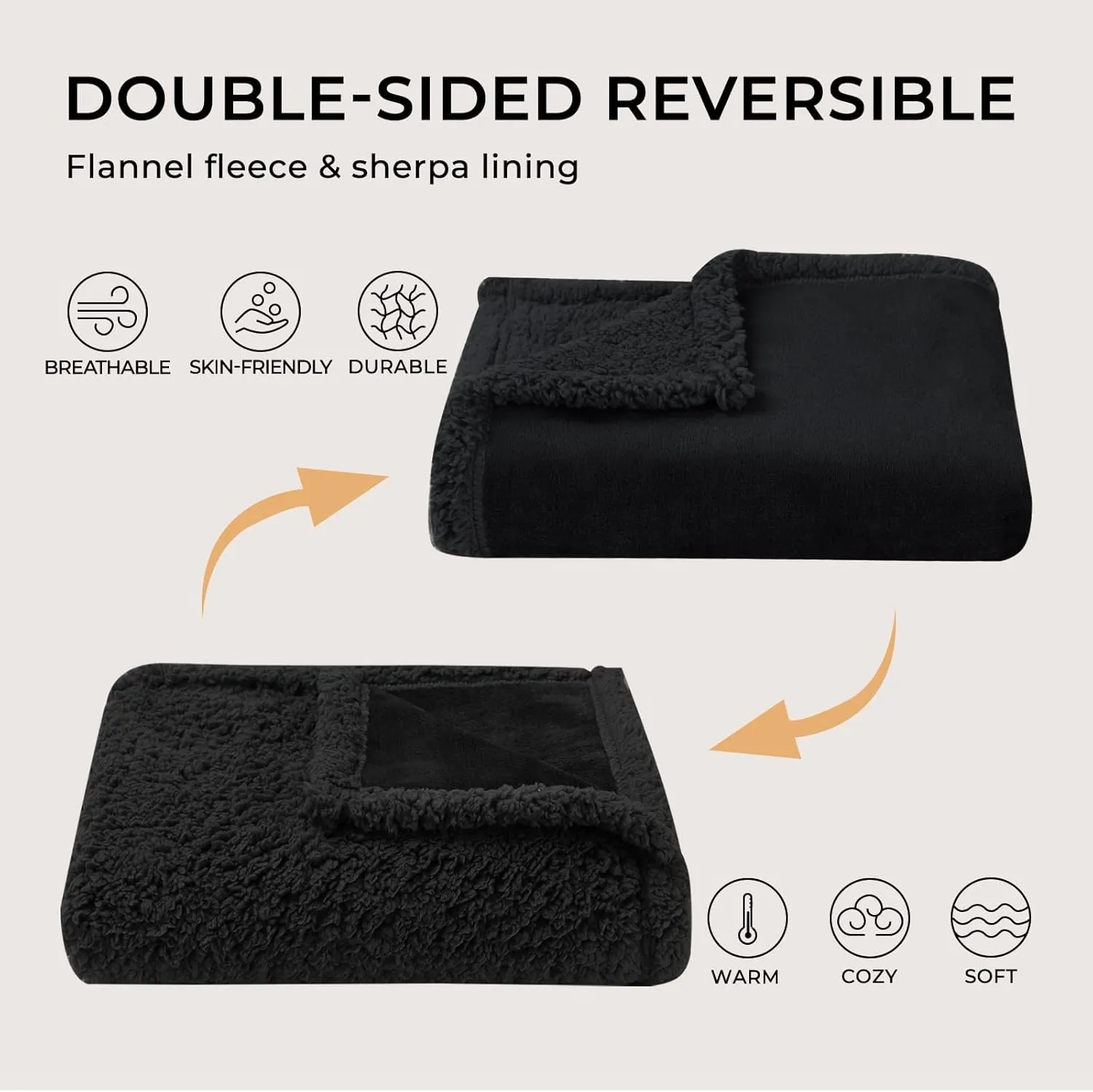 Luciphia Waterproof Blanket for Large Dogs Liquid Proof Furniture Protector Washable Pet Reversible Bed Cover for Couch Soft Sherpa Fleece Cat Blankets for Small Medium Black Medium57" x 40"