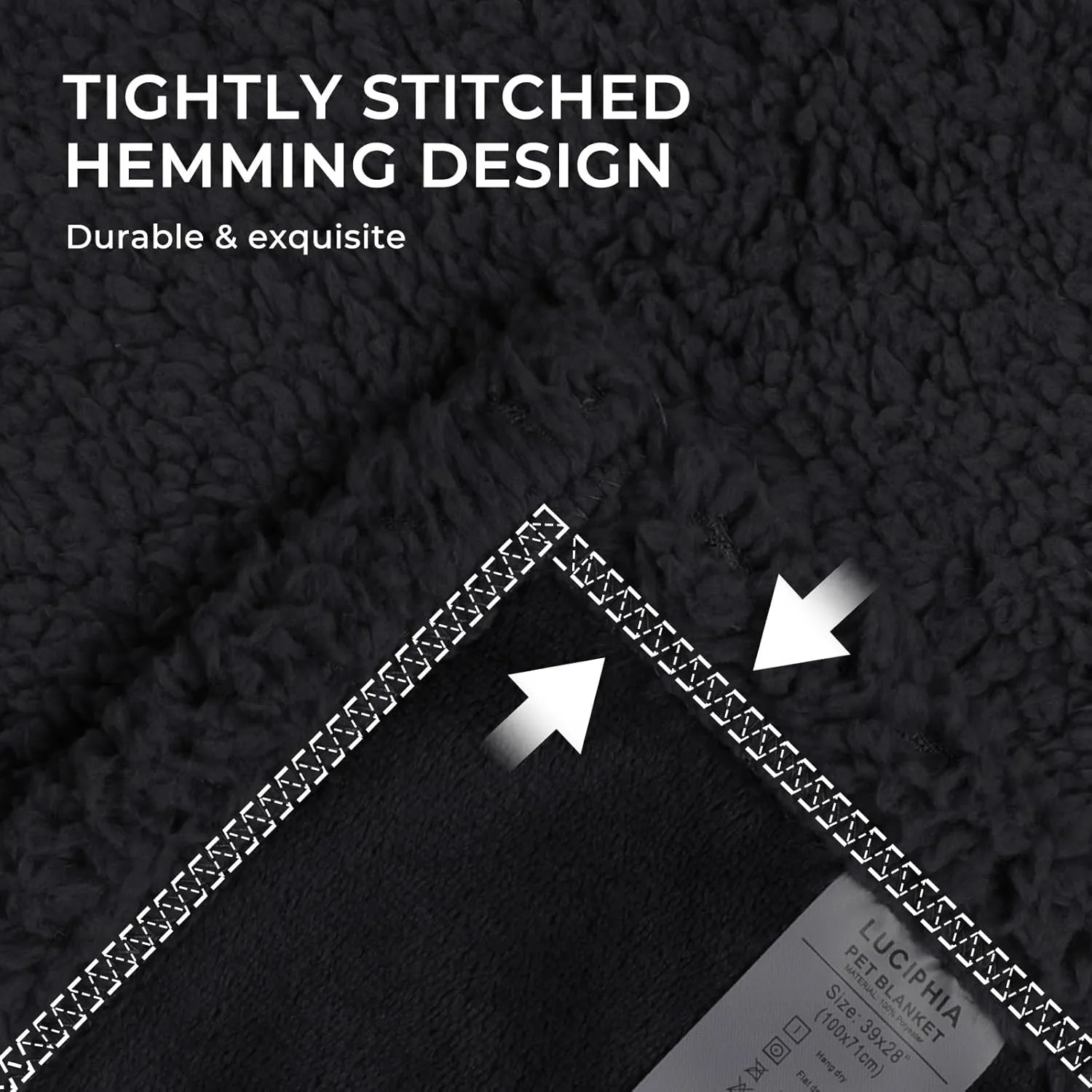 Luciphia Waterproof Blanket for Large Dogs Liquid Proof Furniture Protector Washable Pet Reversible Bed Cover for Couch Soft Sherpa Fleece Cat Blankets for Small Medium Black Medium57" x 40"
