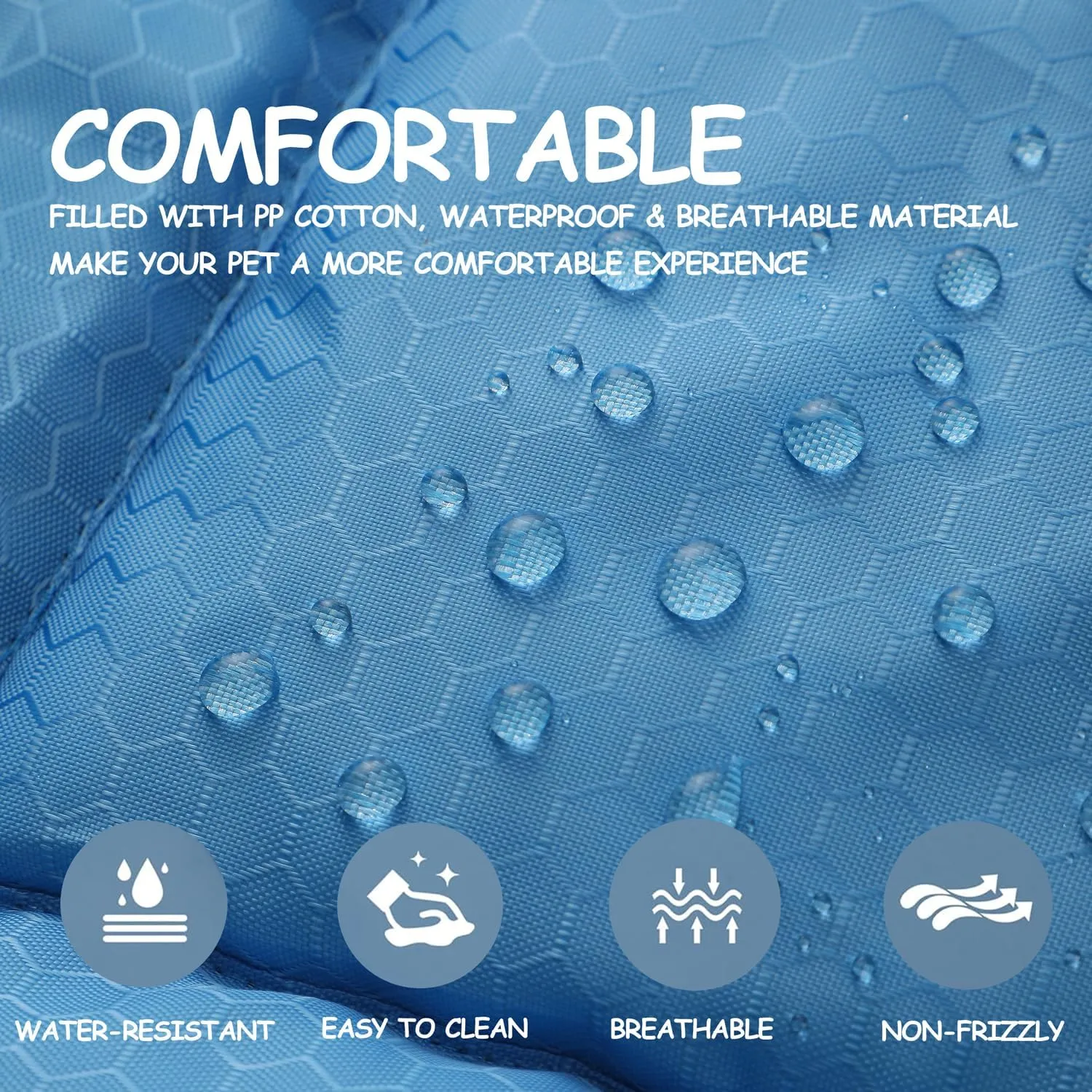 LUCKITTY Portable Camping Dog Bed Outdoor Travel Waterproof Mat for Medium and Large Dogs Waterproof Washable Pad, Blue