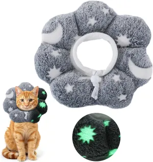 MABOZOO Adjustable Cat Cone Collar Glow in The Dark, Pet Recovery Elizabethan Collar for Kittens Cats After Surgery, Pet E Neck Cone After Surgery for Small Animal Stop Licking (S)