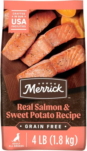 Merrick Grain Free Salmon   Sweet Potato Recipe Dry Dog Food, 4 lbs.