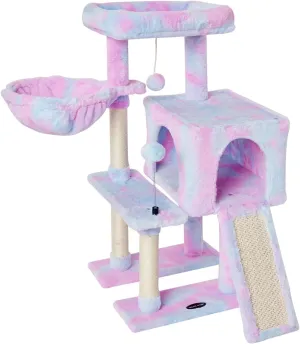 MIAO PAW Rainbow Cute Cat Tree Tower for Indoor Cats Condo with Sisal Scratching Posts Jump Platform Furniture Activity Center Play House Bed