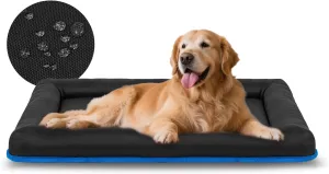 Miguel Oxford Outdoor Waterproof Dog Bed for Metal Dog Crates Water-Resistant All Weather Pet Mat Durable Easy Wipe Clean Travel Indoor Outdoor Puppy Cat Crate Bed 48inch, Black