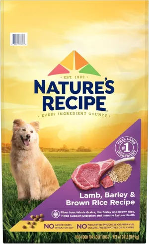 Natures Recipe Lamb, Barley & Brown Rice Recipe Dry Dog Food, 24 lb. Bag