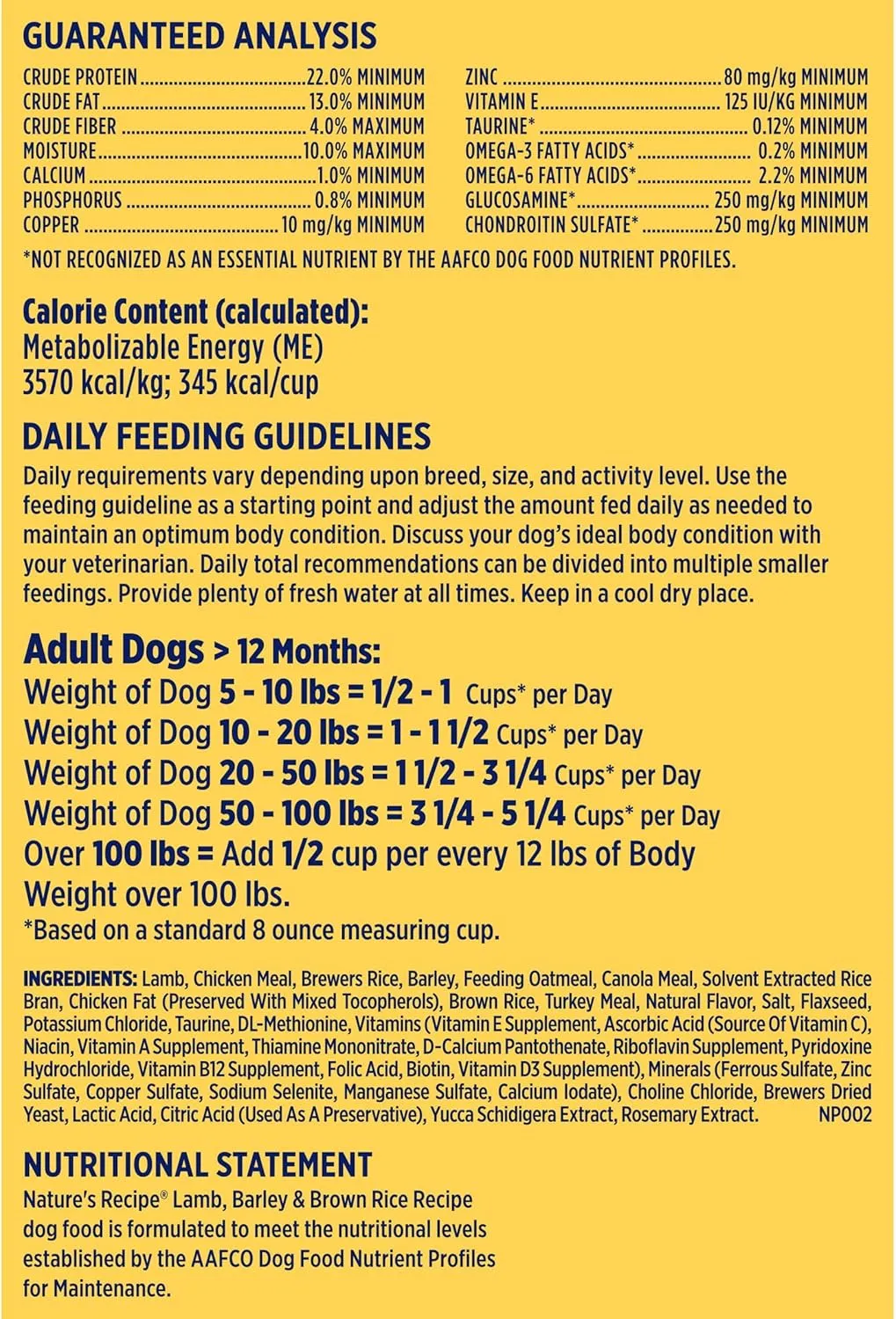 Natures Recipe Lamb, Barley & Brown Rice Recipe Dry Dog Food, 24 lb. Bag