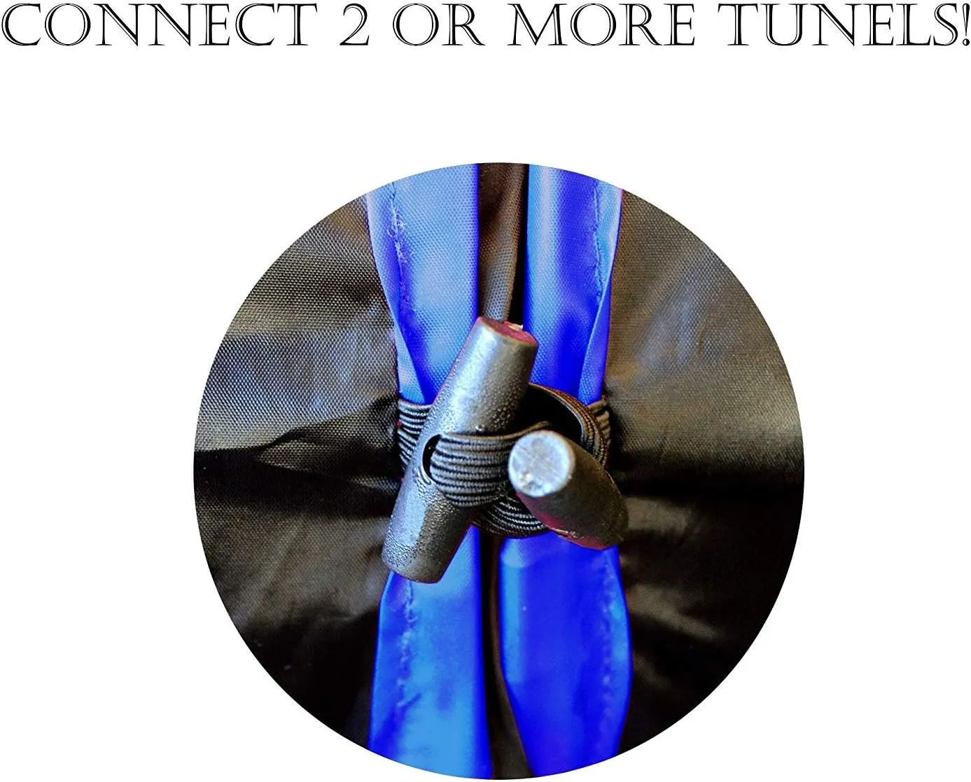 New Cat tunnel Design, Collapsible 4-way Cat Tunnel Toy with Crinkle (Large, Dark Blue)