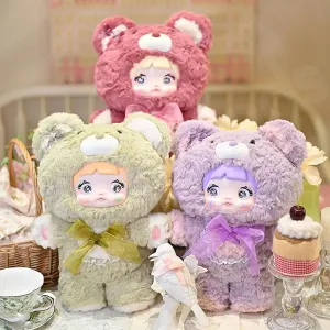 Nommi Blind Box Plush Figures Large, Cute Vinyl Face Blind Box Plush Doll, Nommi 400% Good Night Bear Series Collectible Toy, Kawaii Action Figure Mystery Box for Surprise Gifts, Single Box