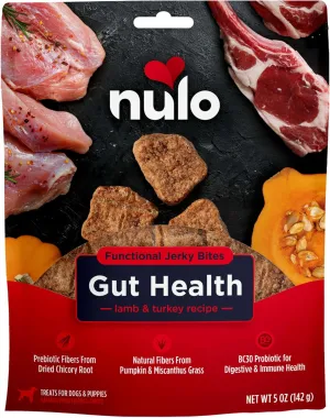 Nulo Functional Jerky Gut Health Lamb & Turkey Dog Treats 5 OZ Bag