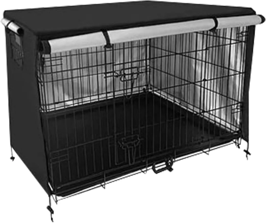 Pet Cage Cover, Dog Crate Cover, Pet Kennel Cover, Univeral Bird Cage Cover, UV Protection Waterproof Washable Univeral Breathable Easy Installation, 124.5X79X84cm