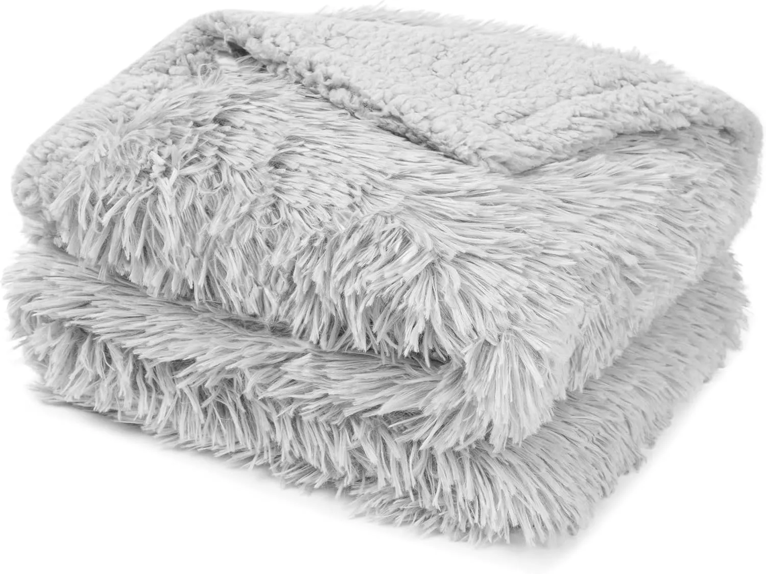 PetAmi Waterproof Dog Blanket for Large Dog, Calming Pet Blanket Bed Couch Cover Protector, Washable Sherpa Faux Fur Throw for Sofa Furniture Protection, Soft Fluffy 60x80 Light Gray