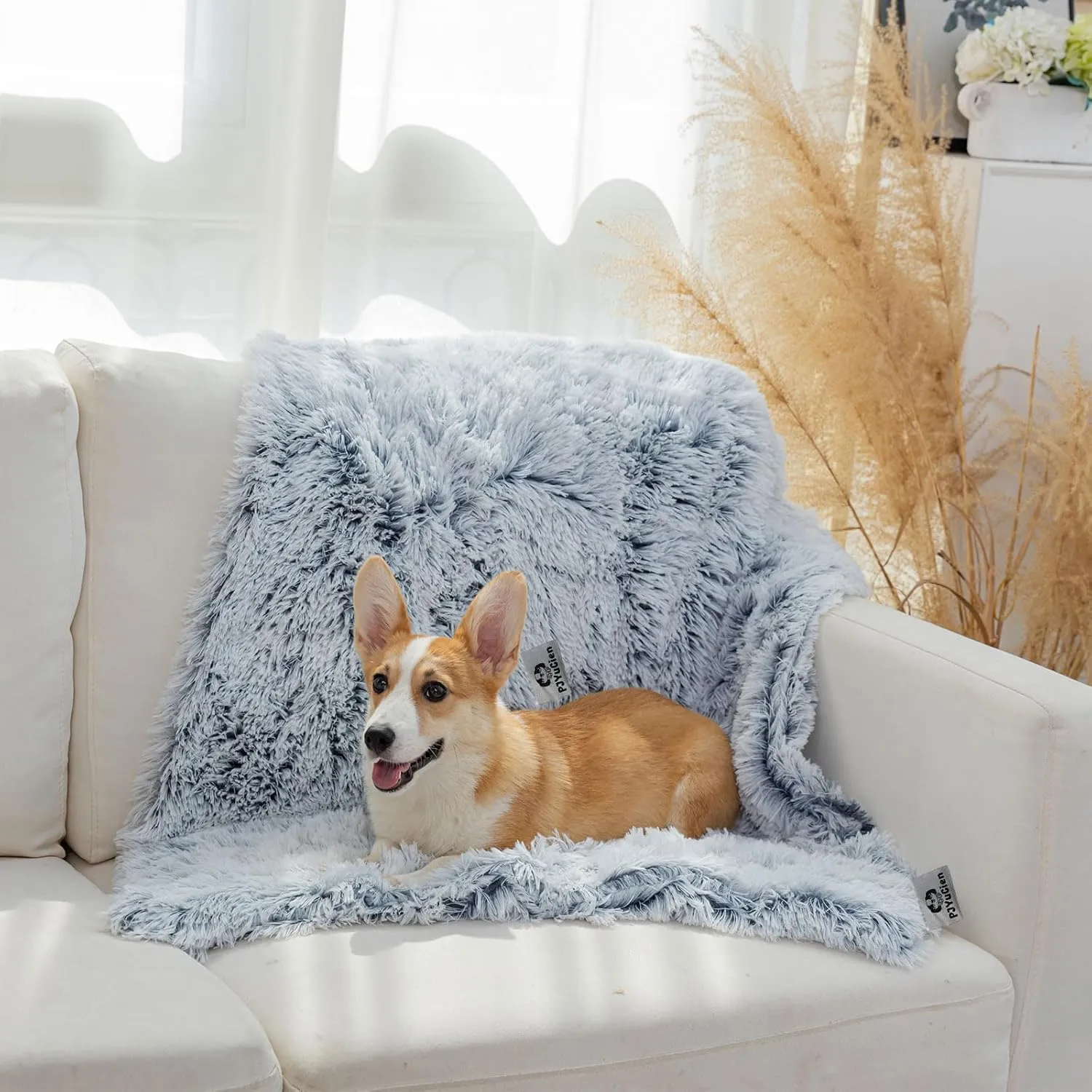 PJYuCien Fluffy Fleece Calming Pet Throw Blanket, Super Soft and Warm for Indoor Cats and Dogs, Small 16 * 24", Machine Washable, Grey Puppy Bed