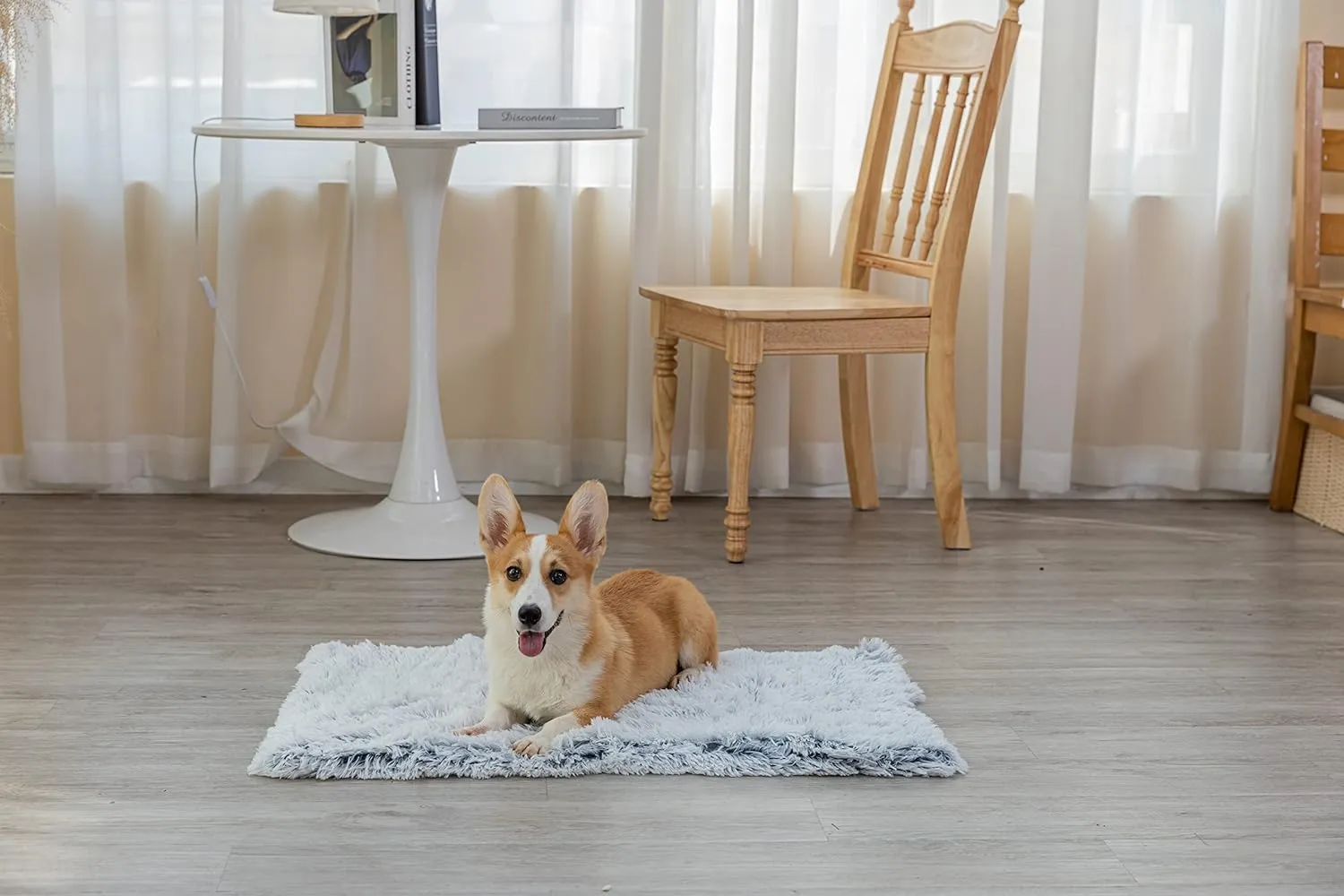 PJYuCien Fluffy Fleece Calming Pet Throw Blanket, Super Soft and Warm for Indoor Cats and Dogs, Small 16 * 24", Machine Washable, Grey Puppy Bed