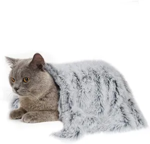 PJYuCien Fluffy Fleece Calming Pet Throw Blanket, Super Soft and Warm for Indoor Cats and Dogs, Small 16 * 24", Machine Washable, Grey Puppy Bed