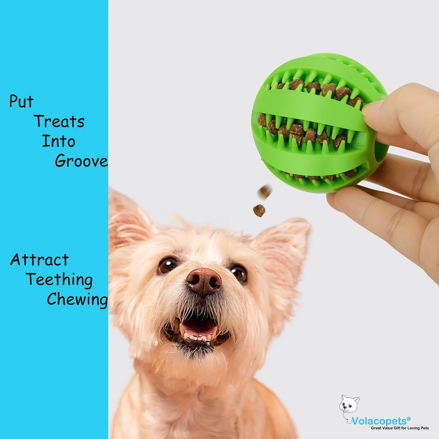 Puppy Balls - Pack with Different Functions & Teething Toys for Small Dogs, Squeaky Dog Balls, Rubber Chew Toys for Enrichment