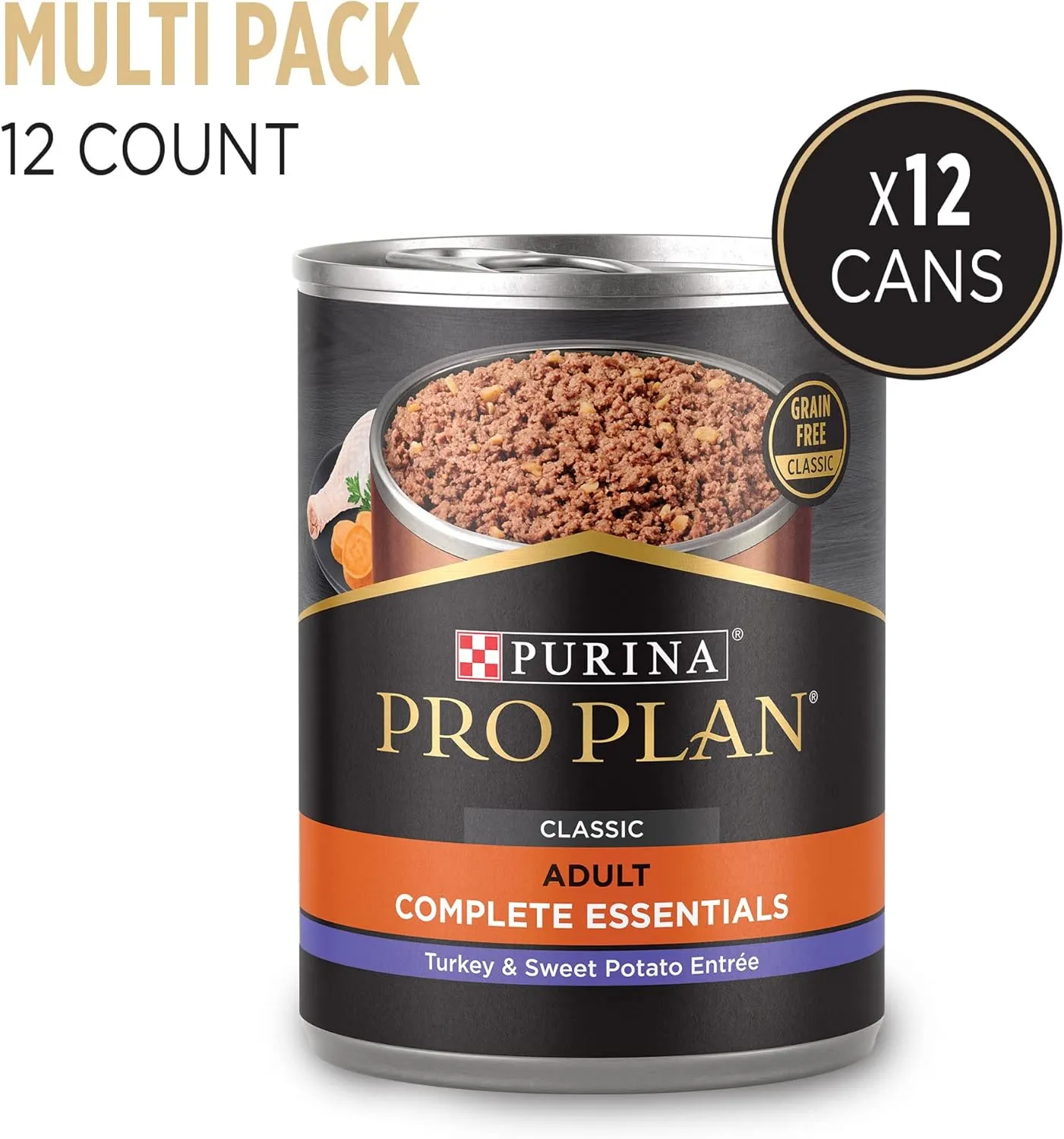 Purina Pro Plan Dog Food, Grain Free Wet Classic Turkey and Sweet Potato Entre - (Pack of 12) 13 oz. Cans