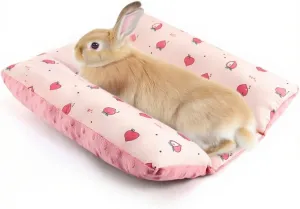 Rabbit Bed 16" x 14" Bunny Pillow Reversible Mat with Soft Cushion Support Concave Floor Mat for Indoor Rabbits Small Animals Kittens