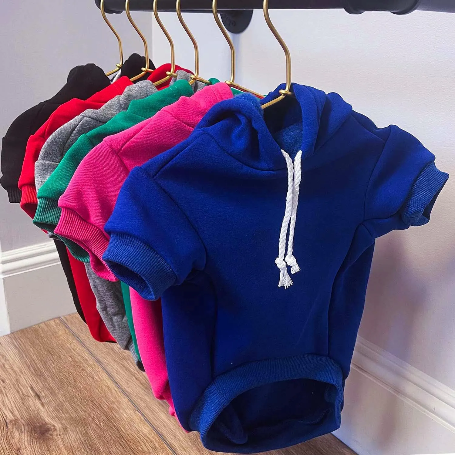 Real Heroes Wear Scrubs Dog Hoodie Fleece Lined Pullover Sweatshirt with Leash Hole (Royal Blue, Medium 1014)