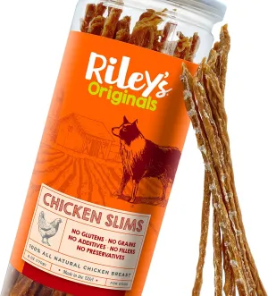 Riley's Chicken Sticks for Dogs - Natural USA Sourced Single Ingredient Dehydrated Real Meat Chicken Slims Jerky Treats, Made in The USA - 6 oz