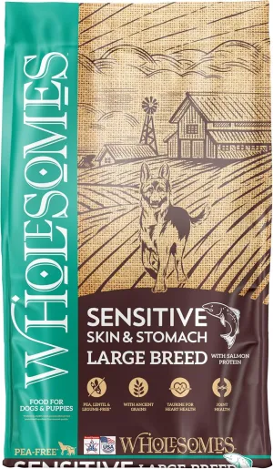 Sensitive Skin & Stomach Large Breed with Salmon and Ancient Grains Dry Food for Dogs and Puppies (30 lb. Bag)