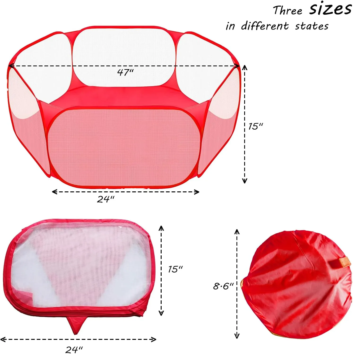 Small Animals Playpen, Portable Pop-up Open Interactive Pet Tent, Indoor Outdoor Fence for Rabbits, Guinea Pig, Hamster, Chinchillas, Kittens, Puppies