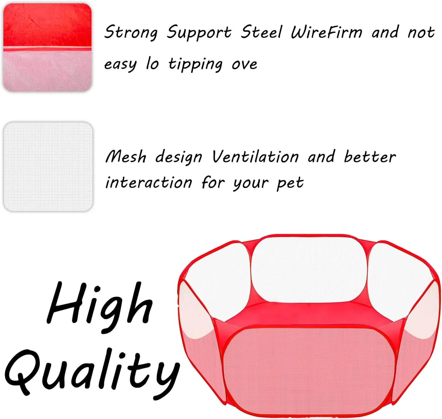 Small Animals Playpen, Portable Pop-up Open Interactive Pet Tent, Indoor Outdoor Fence for Rabbits, Guinea Pig, Hamster, Chinchillas, Kittens, Puppies