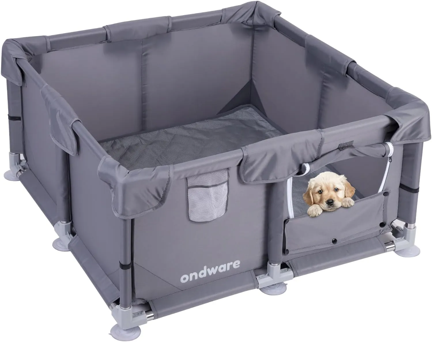 Small Animals Playpen,28 * 28 * 15in Sturdy Safety Dog Play Pen with Thickened Fabric,Pet PlayPen for Indoors,Puppy PlayPen with Gate for Chick/Kitten/Puppy/Guinea Pig/Rabbits/Hamster/Chinchillas