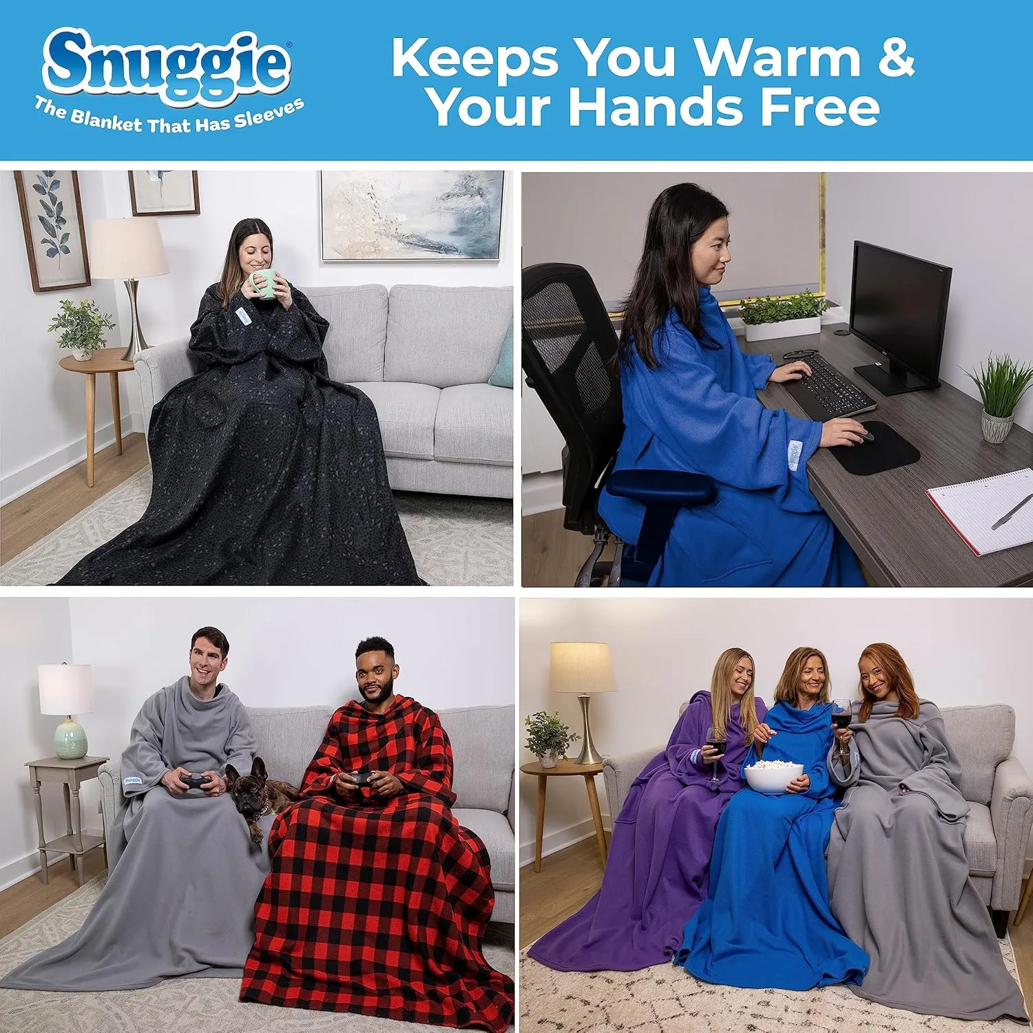 Snuggie The Original Wearable Blanket with Sleeves & Pockets for Adults| Functional Warm Cozy Super Soft Fleece| As Seen on TV Camo