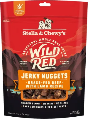 Stella & Chewy's Wild Red Jerky Nuggets Dog Treats Beef & Lamb Recipe, 6 oz. Bag