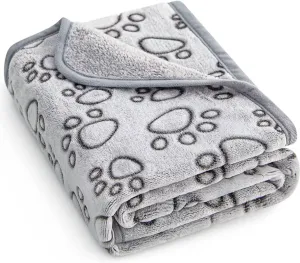 Stuffed Premium Soft Dog Blanket Washable, 40"x32" Cat Blanket for Indoor Cats Large Medium Small Dog Gifts Puppy Essentials (Grey)