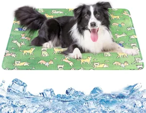 Summer Cooling Mat & Sleeping Pad, Pet Ice Silk Pad, Reusable Cold Dog Bed Blanket, Indoor/Outdoor Mats for Dogs, Cat Cooling Mat for Summer Heat Relief(Large, 27.5" x 19.7")