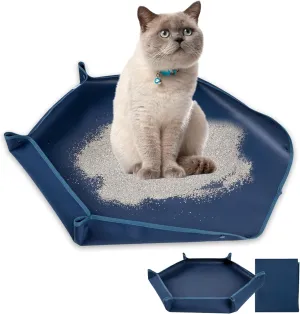 Travel Litter Box for Cats,ZINGTERRA Large Size Portable Litter Box, Foldable Cat Litter Pad,Packable Waterproof Supplies for Cat Kitten Indoor Outdoor (Great for Traveling with Kitty) 29.5Inch