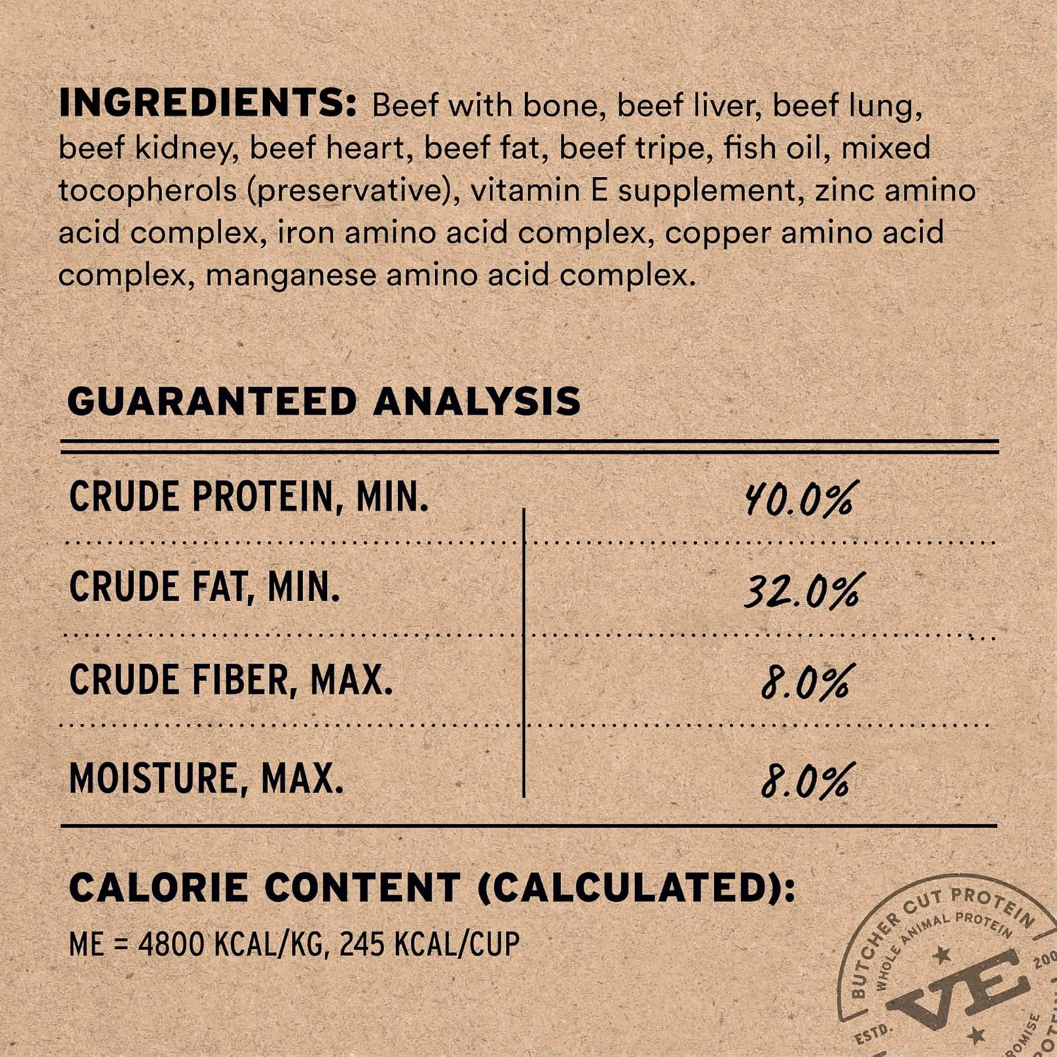Vital Essentials Freeze-Dried Raw Beef Entree & Mixer Dog Food Crunchy Nibs, 14 oz