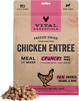 Vital Essentials Freeze-Dried Raw Chicken Entree & Mixer Dog Food Crunchy Mini Nibs, 14 oz