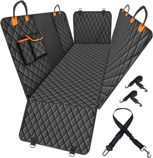Waterproof Dog Car Seat Cover for Back Seat: Suitable for Small and Large Dogs, Large Size Hammock and Pet Protector, Backseat Protector for Cars, Trucks Suvs(Black, Standard)