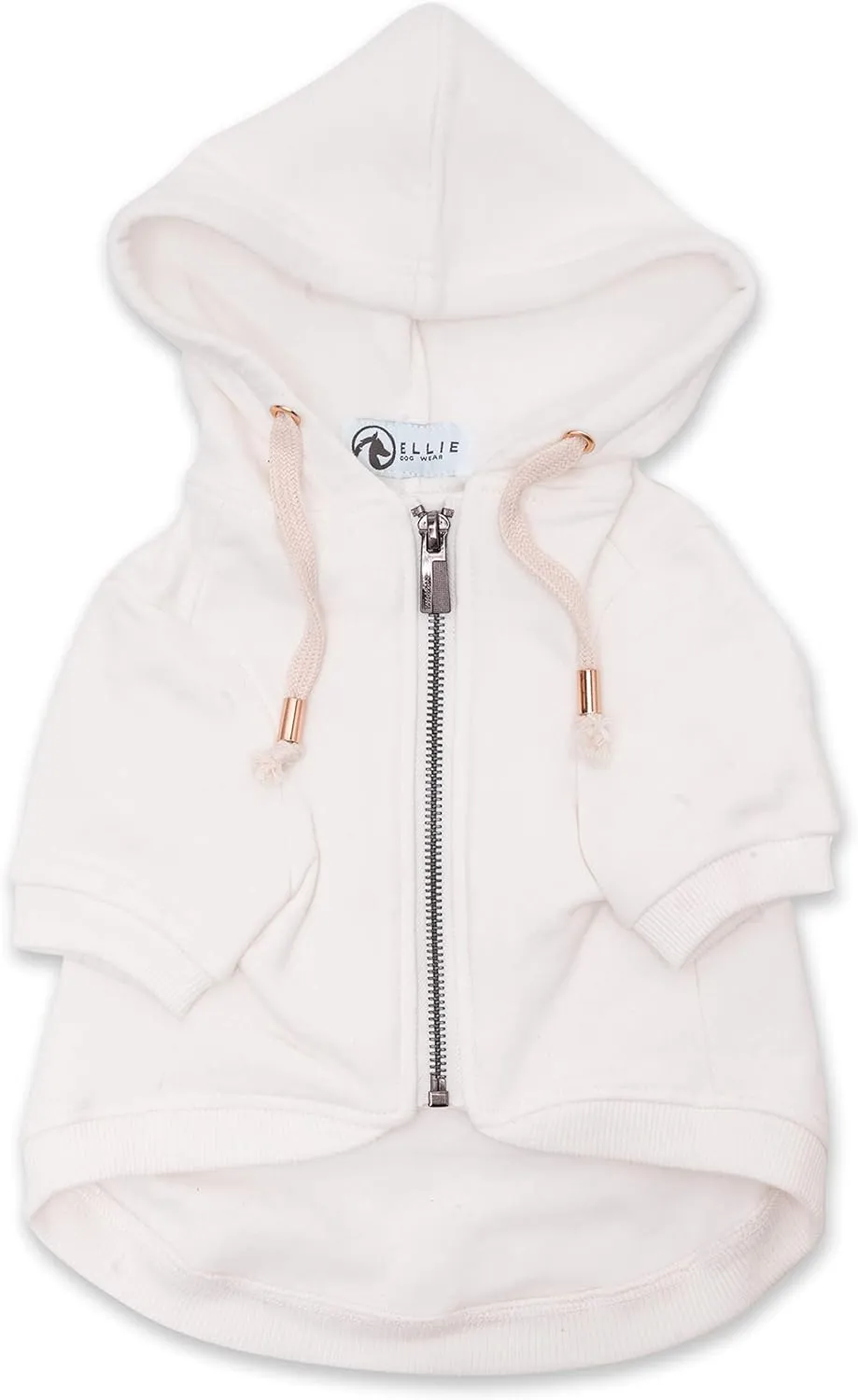 Zip Up Adventure Dog Hoodie with Hook & Loop Pockets and Adjustable Drawstring Hood - XXS to XXL - Multiple Colors - Comfortable & Versatile Dog Hoodies (White, XS)